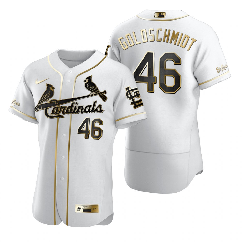 St. Louis Cardinals #46 Paul Goldschmidt White Nike Men's Authentic Golden Edition MLB Jersey