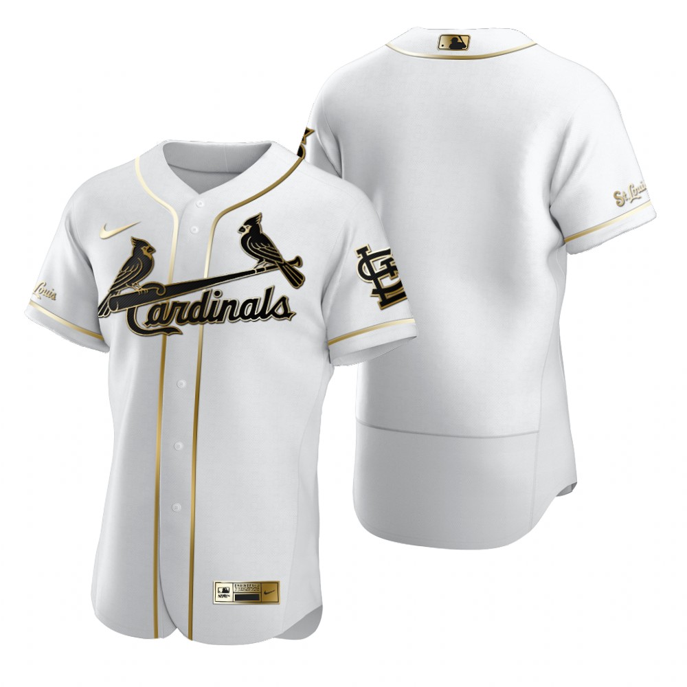 St. Louis Cardinals Blank White Nike Men's Authentic Golden Edition MLB Jersey