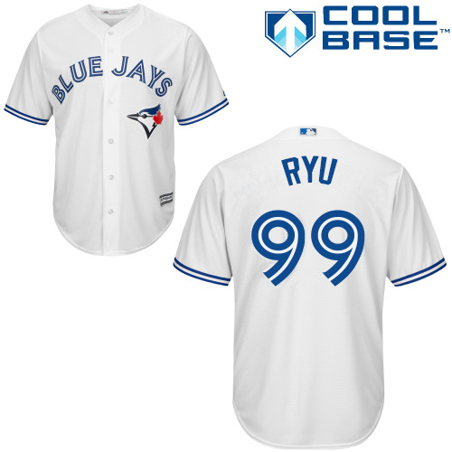 Blue Jays #99 Hyun-Jin Ryu White New Cool Base Stitched MLB Jersey