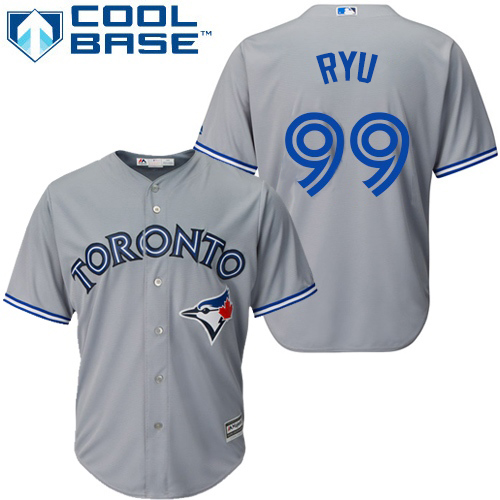 Blue Jays #99 Hyun-Jin Ryu Grey New Cool Base Stitched MLB Jersey