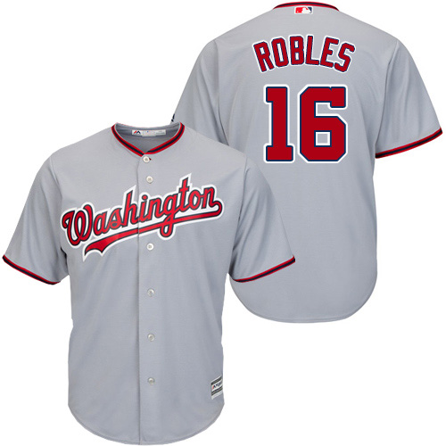 Nationals #16 Victor Robles Grey New Cool Base Stitched MLB Jersey