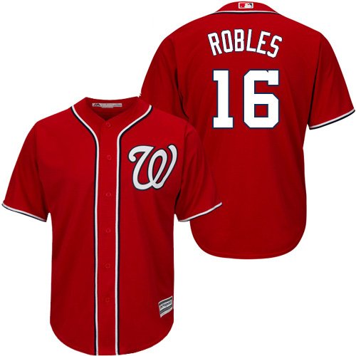 Nationals #16 Victor Robles Red New Cool Base Stitched MLB Jersey