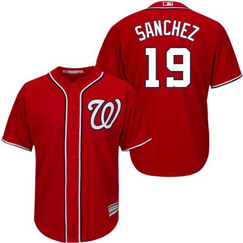 Nationals #19 Anibal Sanchez Red New Cool Base Stitched MLB Jersey