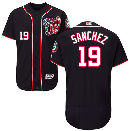 Nationals #19 Anibal Sanchez Navy Blue Flexbase Authentic Collection Stitched MLB Jersey