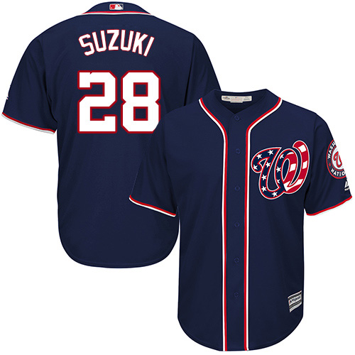 Nationals #28 Kurt Suzuki Navy Blue New Cool Base Stitched MLB Jersey
