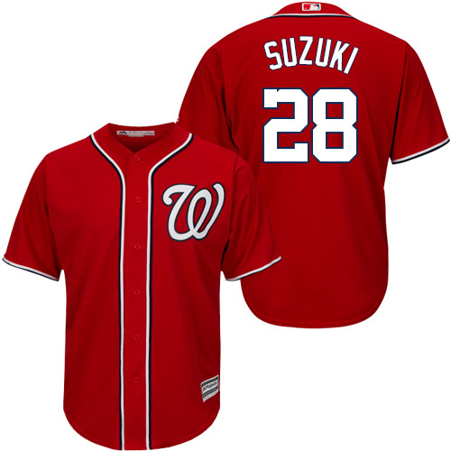 Nationals #28 Kurt Suzuki Red New Cool Base Stitched MLB Jersey