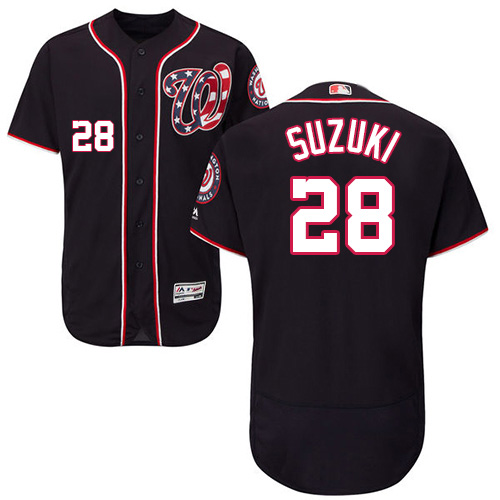 Nationals #28 Kurt Suzuki Navy Blue Flexbase Authentic Collection Stitched MLB Jersey