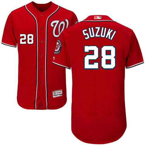 Nationals #28 Kurt Suzuki Red Flexbase Authentic Collection Stitched MLB Jersey