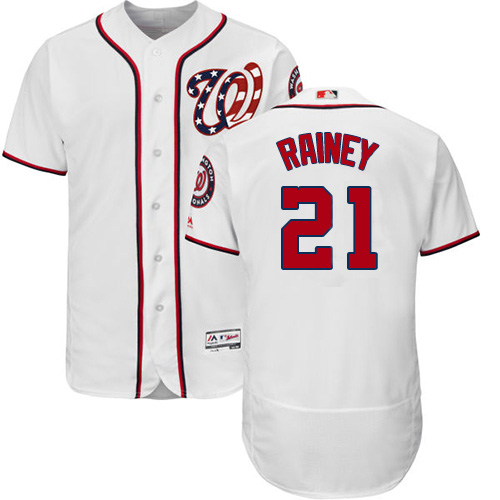 Nationals #21 Tanner Rainey White Flexbase Authentic Collection Stitched MLB Jersey