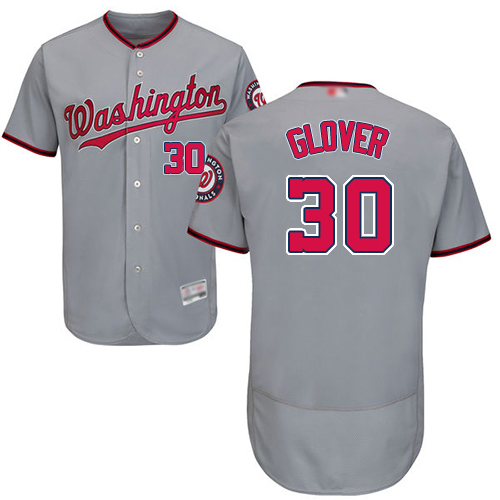 Nationals #30 Koda Glover Grey Flexbase Authentic Collection Stitched MLB Jersey