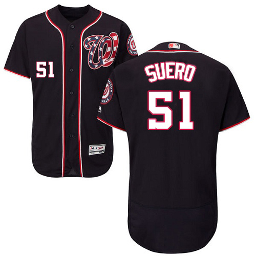 Nationals #51 Wander Suero Navy Blue Flexbase Authentic Collection Stitched MLB Jersey Nationals #51 Wander Suero Navy Blue Flexbase Authentic Collection Stitched MLB Jersey