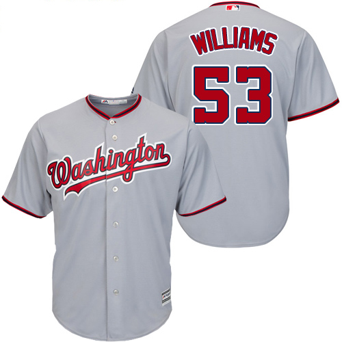 Nationals #53 Austen Williams Grey New Cool Base Stitched MLB Jersey