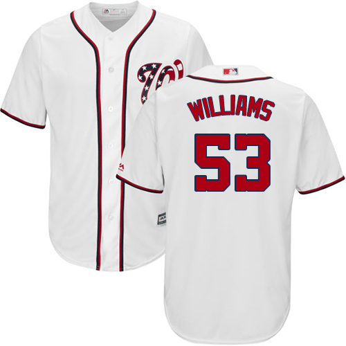 Nationals #53 Austen Williams White New Cool Base Stitched MLB Jersey