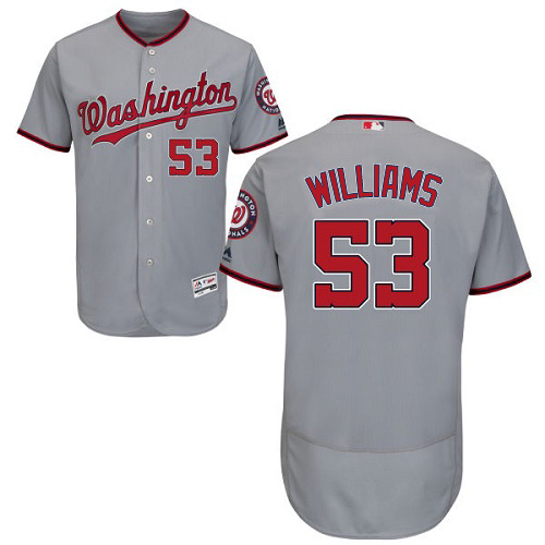 Nationals #53 Austen Williams Grey Flexbase Authentic Collection Stitched MLB Jersey