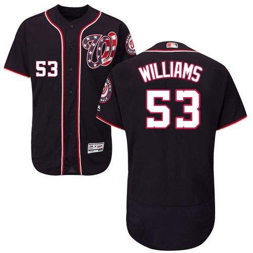 Nationals #53 Austen Williams Navy Blue Flexbase Authentic Collection Stitched MLB Jersey