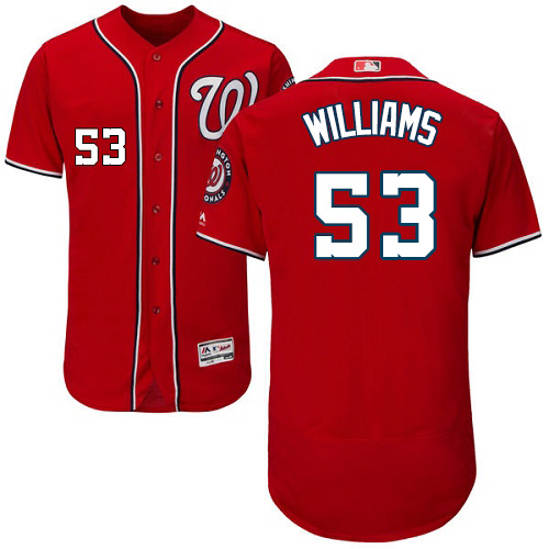Nationals #53 Austen Williams Red Flexbase Authentic Collection Stitched MLB Jersey Nationals #53 Austen Williams Red Flexbase Authentic Collection Stitched MLB Jersey