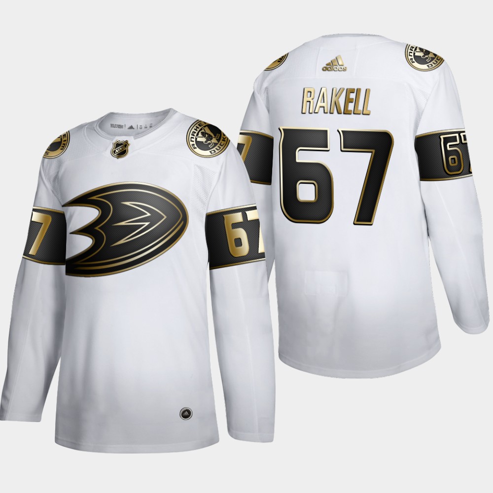 Anaheim Ducks #67 Rickard Rakell Men's Adidas White Golden Edition Limited Stitched NHL Jersey