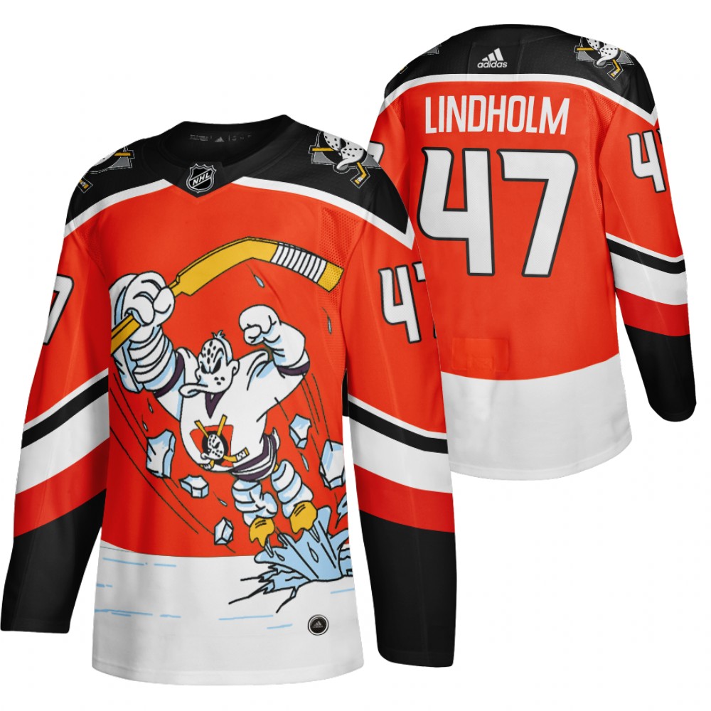 Anaheim Ducks #47 Hampus Lindholm Red Men's Adidas 2020-21 Alternate Authentic Player NHL Jersey