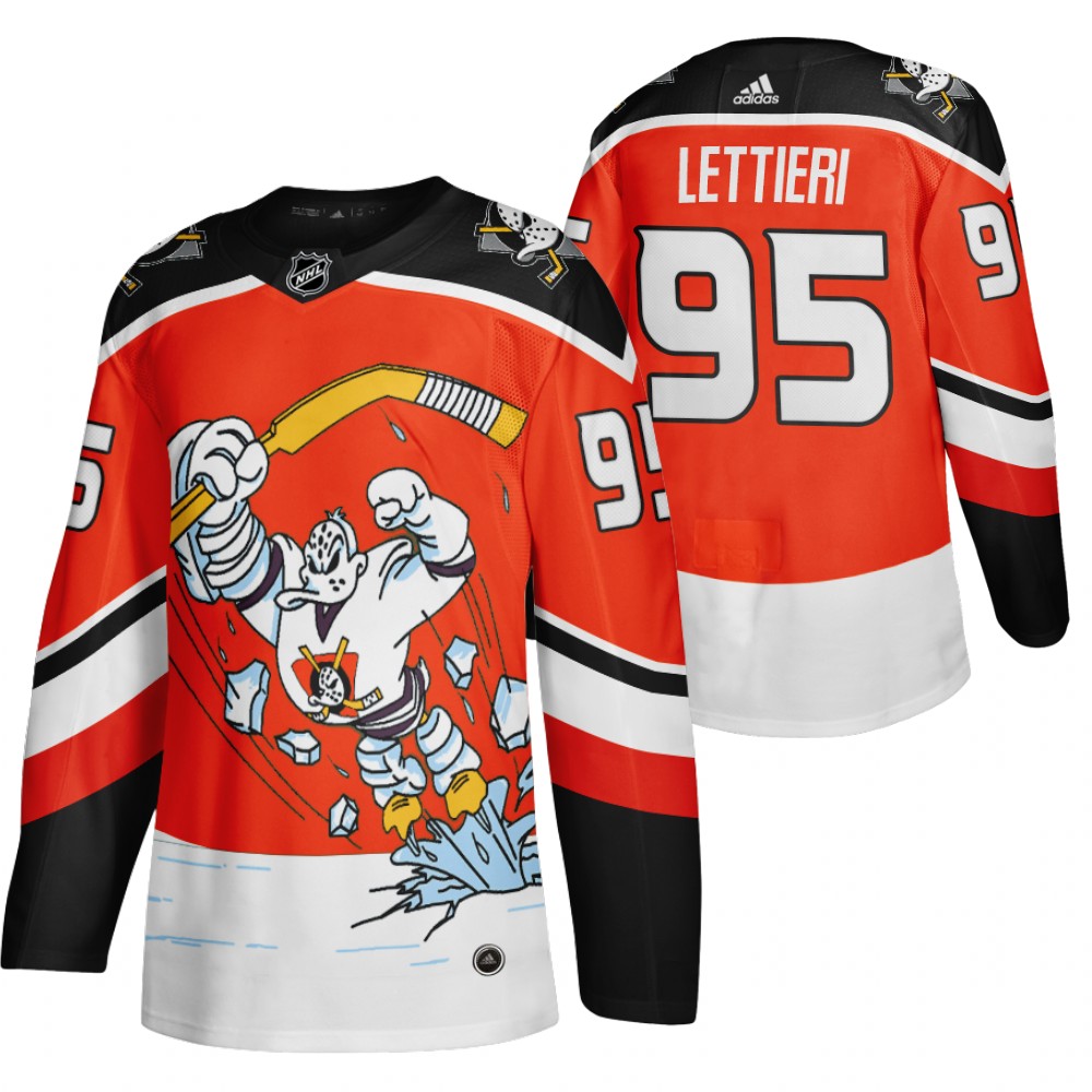 Anaheim Ducks #95 Vinni Lettieri Red Men's Adidas 2020-21 Alternate Authentic Player NHL Jersey