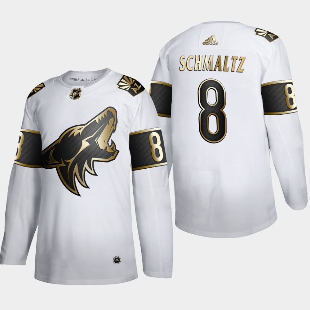 Arizona Coyotes #8 Nick Schmaltz Men's Adidas White Golden Edition Limited Stitched NHL Jersey