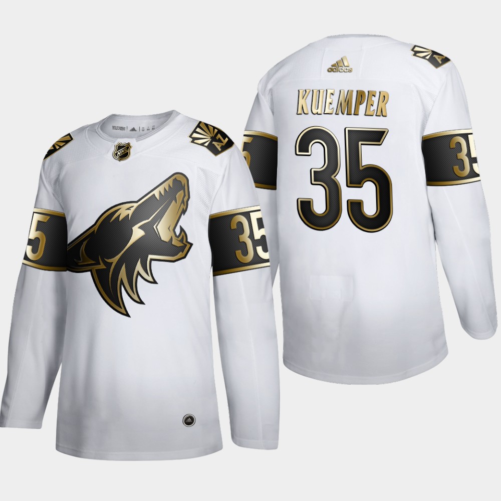 Arizona Coyotes #35 Darcy Kuemper Men's Adidas White Golden Edition Limited Stitched NHL Jersey