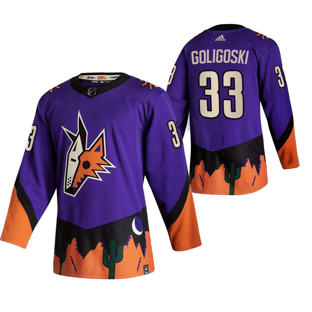 Arizona Coyotes #33 Alex Goligoski Purple Men's Adidas 2020-21 Reverse Retro Alternate NHL Jersey