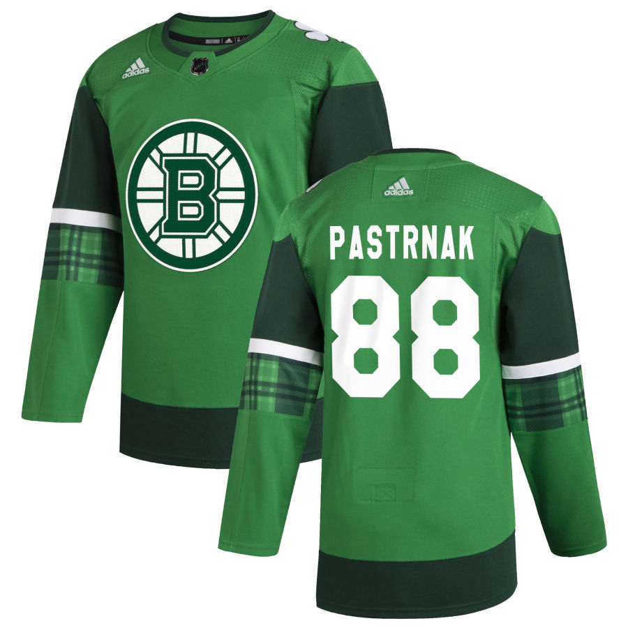 Boston Bruins #88 David Pastrnak Men's Adidas 2020 St. Patrick's Day Stitched NHL Jersey Green