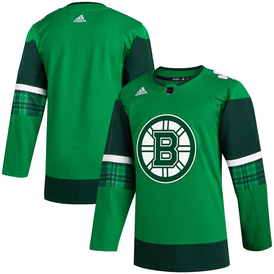 Boston Bruins Blank Men's Adidas 2020 St. Patrick's Day Stitched NHL Jersey Green