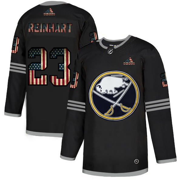 Buffalo Sabres #23 Sam Reinhart Adidas Men's Black USA Flag Limited NHL Jersey