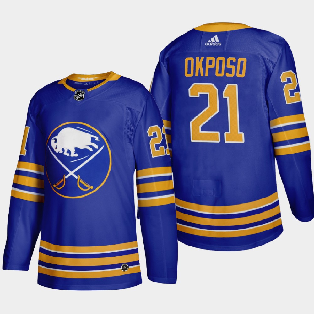 Buffalo Sabres #21 Kyle Okposo Men's Adidas 2020-21 Home Authentic Player Stitched NHL Jersey Royal Blue