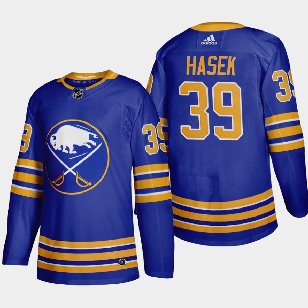 Buffalo Sabres #39 Dominik Hasek Men's Adidas 2020-21 Home Authentic Player Stitched NHL Jersey Royal Blue