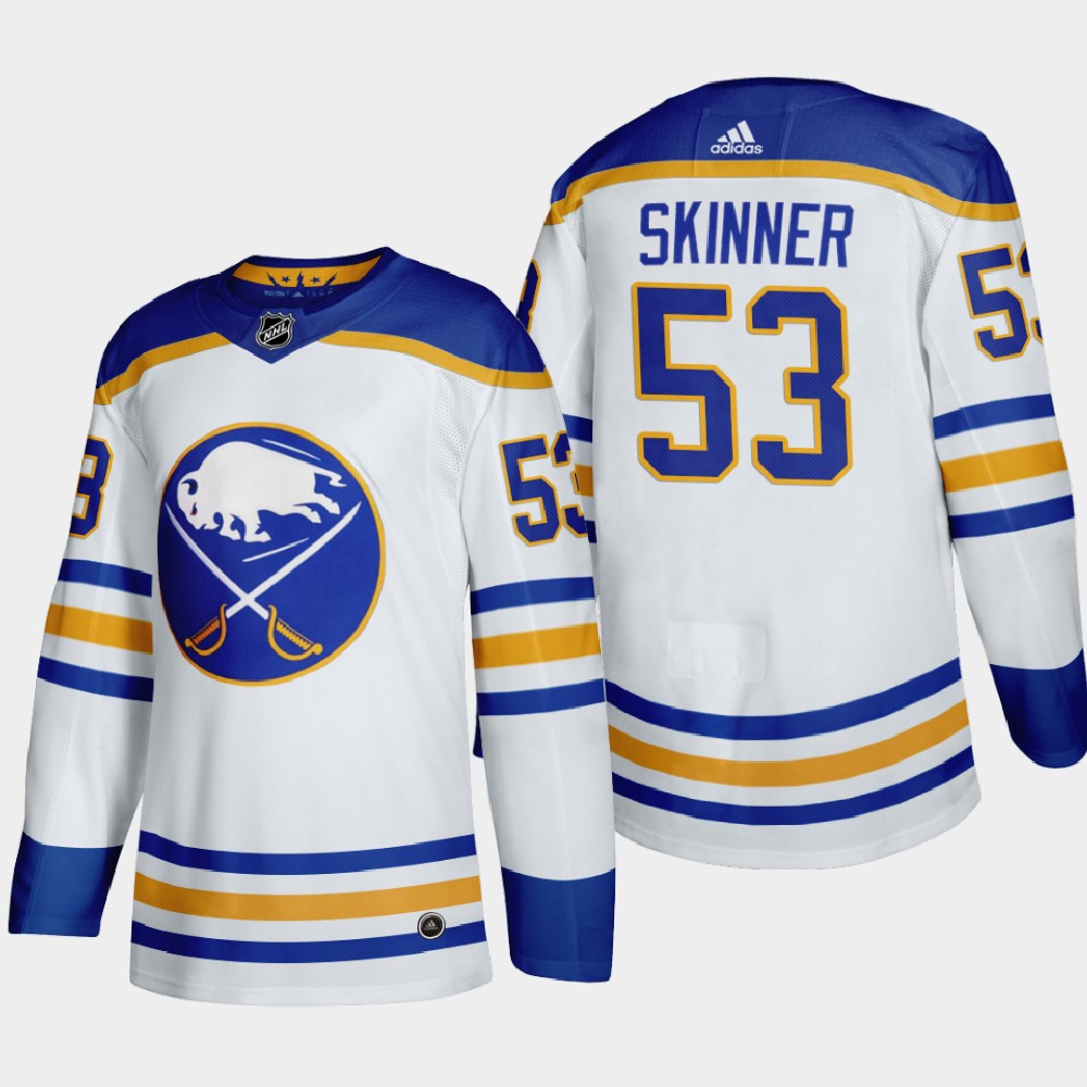 Buffalo Sabres #53 Jeff Skinner Men's Adidas 2020-21 Away Authentic Player Stitched NHL Jersey White Buffalo Sabres #53 Jeff Skinner Men's Adidas 2020-21 Away Authentic Player Stitched NHL Jersey White