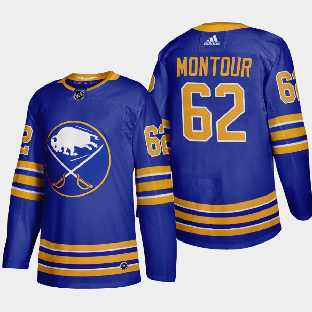 Buffalo Sabres #62 Brandon Montour Men's Adidas 2020-21 Home Authentic Player Stitched NHL Jersey Royal Blue