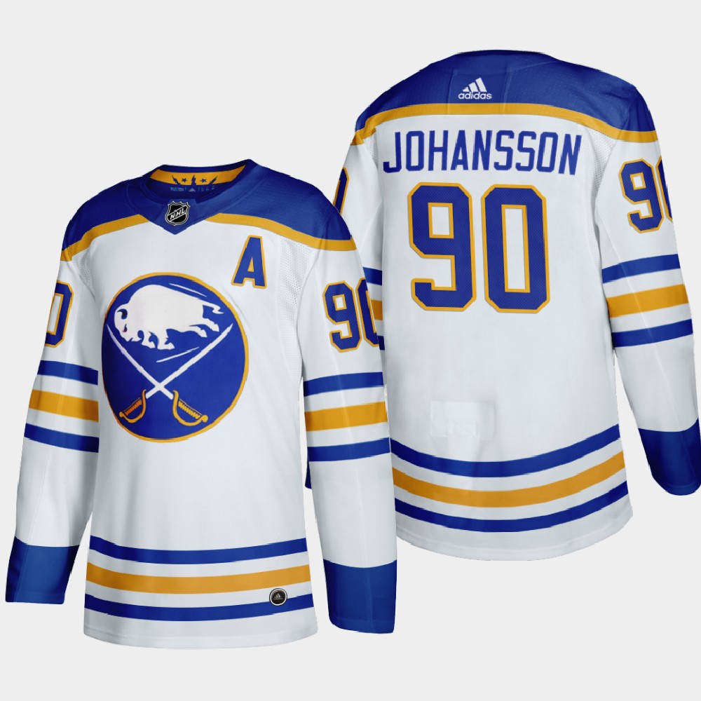 Buffalo Sabres #90 Marcus Johansson Men's Adidas 2020-21 Away Authentic Player Stitched NHL Jersey White Buffalo Sabres #90 Marcus Johansson Men's Adidas 2020-21 Away Authentic Player Stitched NHL Jersey White