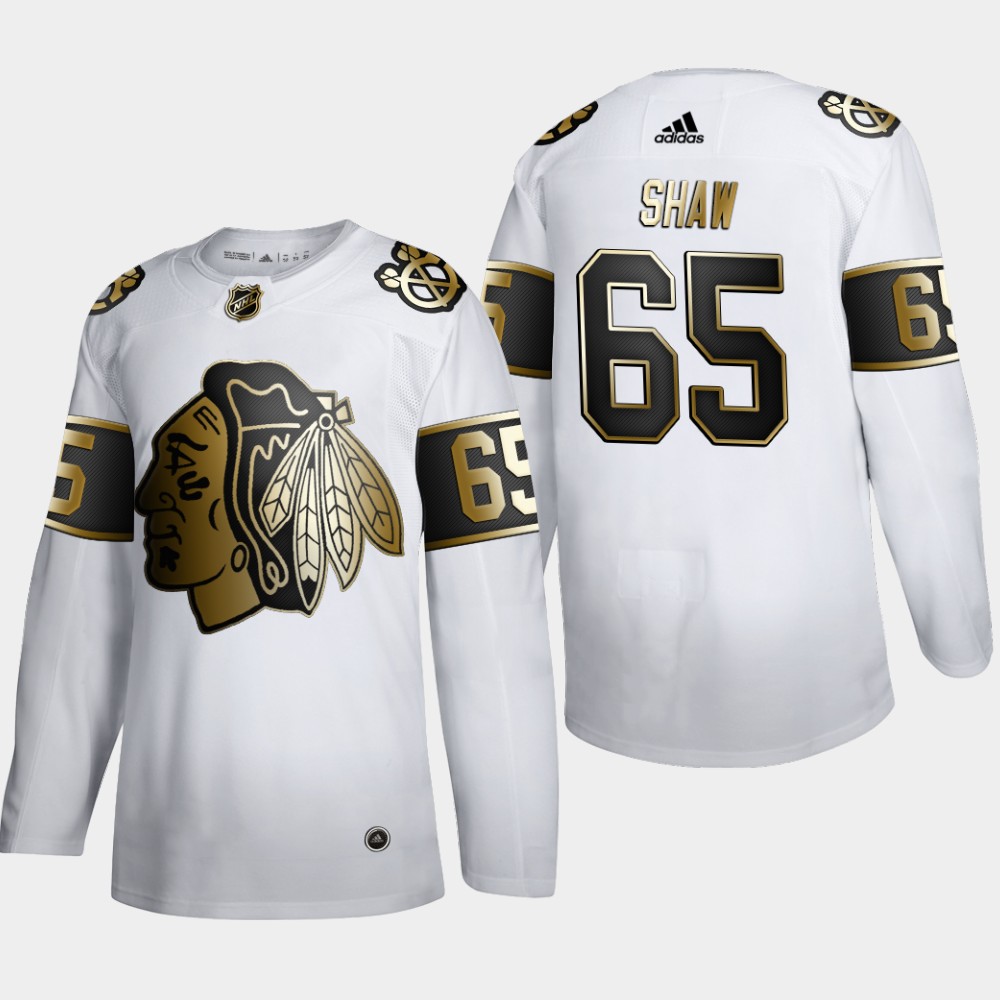Chicago Blackhawks #65 Andrew Shaw Men's Adidas White Golden Edition Limited Stitched NHL Jersey