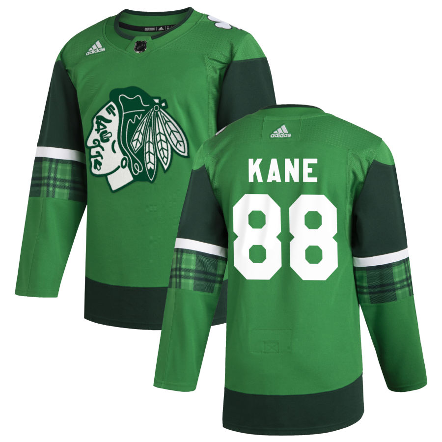Chicago Blackhawks #88 Patrick Kane Men's Adidas 2020 St. Patrick's Day Stitched NHL Jersey Green