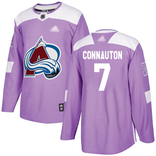 Adidas Avalanche #7 Kevin Connauton Purple Authentic Fights Cancer Stitched NHL Jersey