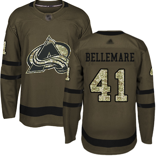Adidas Avalanche #41 Pierre-Edouard Bellemare Green Salute to Service Stitched NHL Jersey