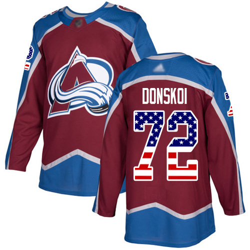Adidas Avalanche #72 Joonas Donskoi Burgundy Home Authentic USA Flag Stitched NHL Jersey