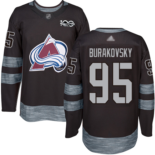 Adidas Avalanche #95 Andre Burakovsky Black 1917-2017 100th Anniversary Stitched NHL Jersey