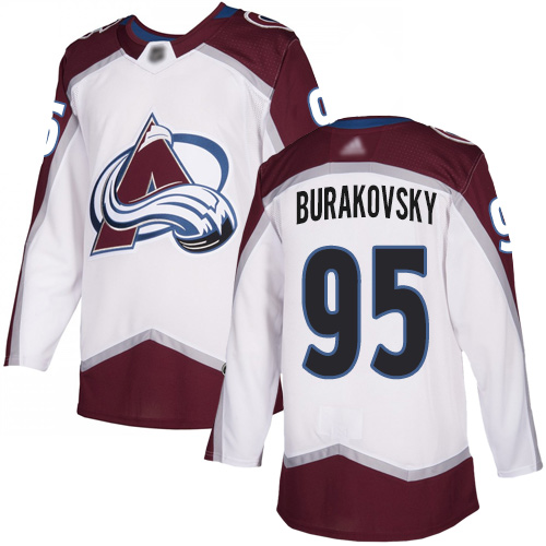 Adidas Avalanche #95 Andre Burakovsky White Road Authentic Stitched NHL Jersey