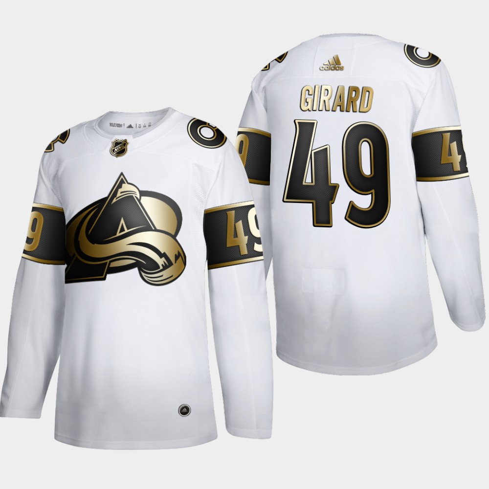 Colorado Avalanche #49 Samuel Girard Men's Adidas White Golden Edition Limited Stitched NHL Jersey