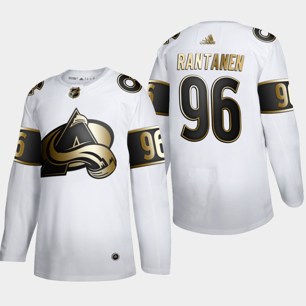 Colorado Avalanche #96 Mikko Rantanen Men's Adidas White Golden Edition Limited Stitched NHL Jersey