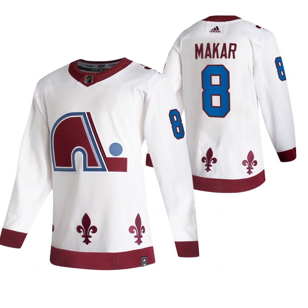 Colorado Avalanche #8 Cale Makar White Men's Adidas 2020-21 Alternate Authentic Player NHL Jersey