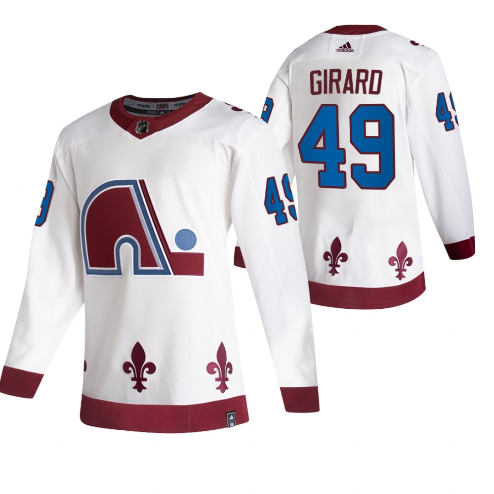 Colorado Avalanche #49 Samuel Girard White Men's Adidas 2020-21 Alternate Authentic Player NHL Jersey