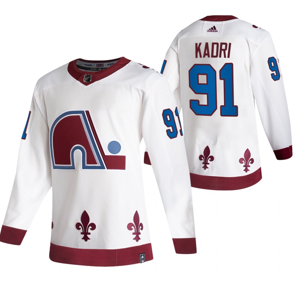 Colorado Avalanche #91 Nazem Kadri White Men's Adidas 2020-21 Alternate Authentic Player NHL Jersey