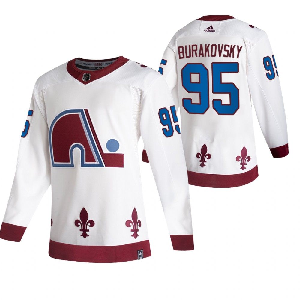 Colorado Avalanche #95 Andre Burakovsky White Men's Adidas 2020-21 Alternate Authentic Player NHL Jersey