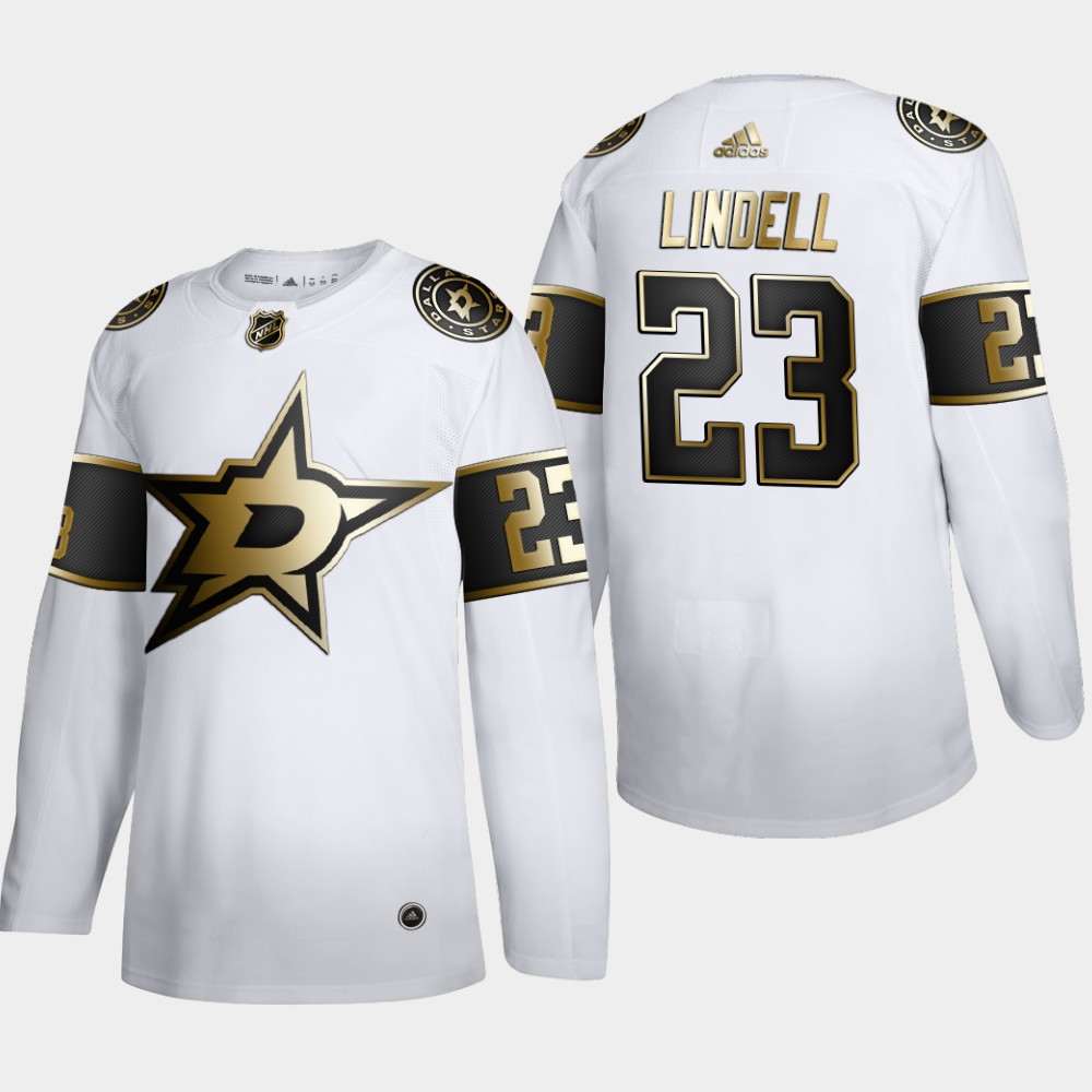Dallas Stars #23 Esa Lindell Men's Adidas White Golden Edition Limited Stitched NHL Jersey
