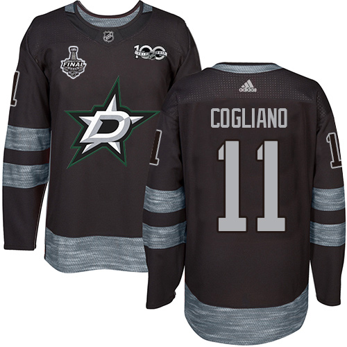 Adidas Stars #11 Andrew Cogliano Black 1917-2017 100th Anniversary 2020 Stanley Cup Final Stitched NHL Jersey