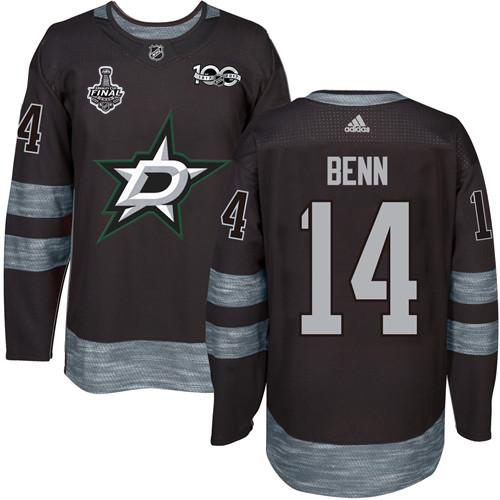 Adidas Stars #14 Jamie Benn Black 1917-2017 100th Anniversary 2020 Stanley Cup Final Stitched NHL Jersey